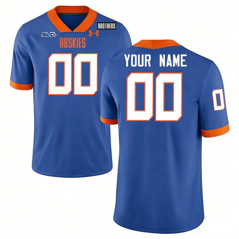 Custom Houston Christian Huskies Name And Number Football Jerseys-Blue